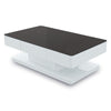 Black Glass Coffee Table White High Gloss Table with Storage Drawers Home Office