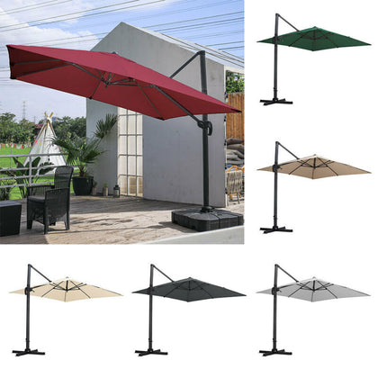 3m Square Cantilever Hanging Garden Parasol Sun Shade Patio Umbrella Cafe Dining