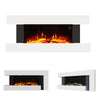Glass Electric Fire White LED Flame Mantel Fireplace WiFi Wall Mounted Heater UK