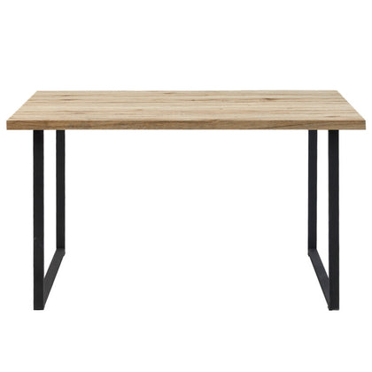 Rectangle Dining Table MDF Top Black Metal Legs Study Desk Workstation 120x80cm