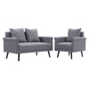 Loveseat Single Sofa 2-Seater Fabric Linen Upholstered Lounge Chair Couch+Pillow