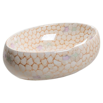 CounterTop Family Basin Yellow Brown Fish Scale Effect Bathroom Washbasin Sink