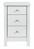 Osaka 3 Drawer Bedside Table - White