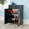 Shoe Cabinet Storage Hallway Furniture Cupboard Black Oak Footwear Organiser