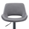 2pcs Faux Suede Seat Back Barstools Metal Base Breakfast Salon Chair Adjustable