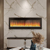 Mirror Glass Wall Electric Fire Wall Mounted Recessed Fireplace 36 40 50 60 inch