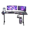 Extra Widen L-Shaped Corner Gaming Desk Adjust 6 RGB Colors 8 Modes Office Table
