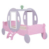 Kids Wooden Princess Carriage Pink Bed 3ft Single Mid Sleeper for Girls