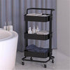 Utility 3-Tier Beauty Salon Kitchen Storage Trolley Cart Mobile Shelving Unit UK