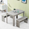 Modern 3Pcs Dining Bench Set Table+ 2 Chairs Dining Room Kitchen for Small Space