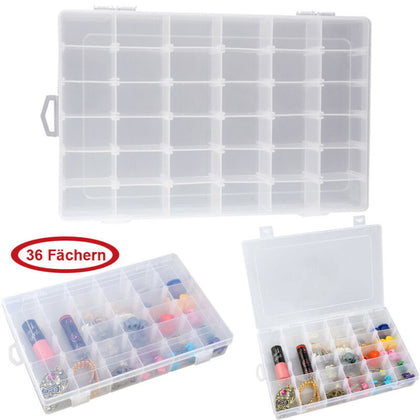 Clear Storage Organiser Compartment Craft Beads Jewellery Tool Box Case Durable