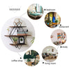 3 Tier Wood Floating Shelves Farmhouse Hanging Display Shelf Artistic Wall Rack