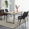 Set of 2 Dining Chairs Velvet Padded Seat Metal Leg Kitchen Chairs Multicolor