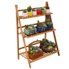3 Tiers Flower Plant Pot Stand Folding Display Ladder Shelf Garden Storage Rack