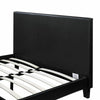 Upholstered Bed Frame PU Headboard Double/Single Size Bed Platform in Black