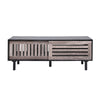 Retro 120cm TV Unit Cabinet Media Stand Sideboard Charcoal Grey Sliding Doors UK