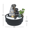 Cascading Bowls Water Feature LED Resin Buddha Statues Indoor Tabletop Fountains
