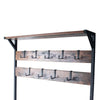 Industrial Metal Coat Rack Shoe Bench Storage Shelves Hooks For Home Living Room