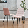 Set of 4 Dining Chairs Velvet Upholstered Seat Metal Legs Kitchen Restaurant BN