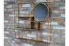 Gold Wall Unit & Mirror Bathroom Bedroom Storage Shelving Large Metal Home Decor