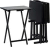 Portable Folding Camping Picnic Snack Coffee Side Table Set of 4 Black