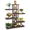 6 Tier Wood Plant Stand Shelves 12 Pots Flower Display Rack Holder Planter