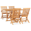 5 Piece Folding Outdoor Dining Set Solid Teak Wood T7A0