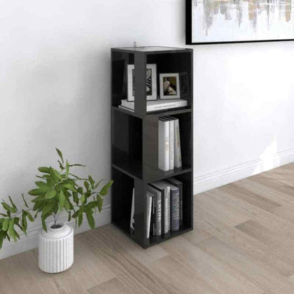 vidaXL Corner Cabinet High Gloss Black 33x33x100 cm Chipboard GHB