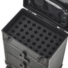 Black Mak Up Trolley Case Travel Beauty Vanity Hairdressing Case with Drawers UK