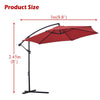 3 m Banana Parasol Sun Shade Umbrella Garden Parasol Adjustable with Base