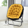Portable Upholstered Garden Moon Chair Folding Armchair Recliner Sofa With Stool