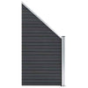 WPC Fence Set 1 + 1 Slanted 273x186 Grey O1J6