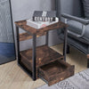Small Industrial Storage Nightstand Bedside Table Side Cabinet Drawer Shelf Rack