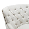 Deep Button Single Sofa Queen Anne Linen/Velvet Armchair Cuddle Chairs w/ Rivets