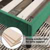 Double Size Bed 4FT6 Velvet Upholstered Bed Frame with Wood Slat Support BT
