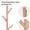 2x Wall Mounted Coat Rack Hat Rack Stand Wood Tree Hanger Hooks Modern Vertical