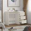 Matt White Dressing Table or Study Desk. Three drawers. Modern no-handle design.