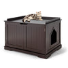 Large Cat Litter Box Enclosure Wooden Cat Activity House Nightstand End Table