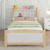 Kids Bed 3FT Single Size Bed Solid Pine Wooden Bed Frame w/Storage Headboard QF