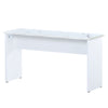 White Wooden Marble Look Breakfast Dining Table and Chairs Set of 2 Benches