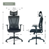 Office Chairs Mesh High Back Ergonomic Boss Chair Adjustable Height and Headrest