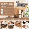 Wooden Cat Tree Multi-Layer Cat Activity Center Scratch Post Cat Condo Furniture