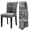 4/2X Dining Chairs Velvet Scroll Back Cushion Seat Kitchen Side Chair w/ Knocker
