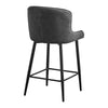 2 Pcs Breakfast Stool Bar Stools Brown Grey Faux Leather Dining Room Metal Legs