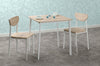 Riley Small Dining Set Table and 2 Chairs White and Light Oak Effect Veneer