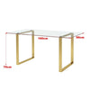 Rectangle Dining Table with TemperedGlass Top Kitchen Furniture Breakfast Dinner