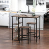 Industrial Bar Height Dining Table Set 3 Pieces Bar Set with Shelf