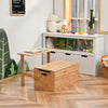 3-in-1 Kids Table and Chair Set Children Activity Bench Wooden Toy Storage Box