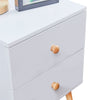 Nightstand 2White Drawers Storage Wood Bedside Cabinet Small Side Table Bedroom