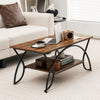 Modern Coffee Table 2-Tier Faux Marble Accent Table Snack End Table Living Room